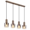 Walton Suspension Luminaires Globo Lighting Brun, 4 lumières