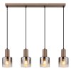 Walton Suspension Luminaires Globo Lighting Brun, 4 lumières