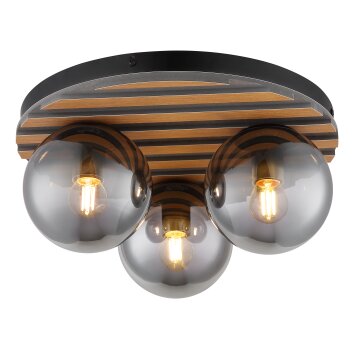 Parsons Plafonnier Luminaires Globo Lighting Écru, Noir, 3 lumières