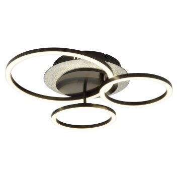 Norberto Plafonnier Luminaires Globo Lighting LED Noir, Argenté, 1 lumière