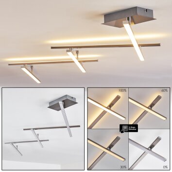 Plafonnier Lacure LED Nickel mat, 5 lumières