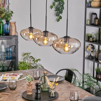 Mertola Suspension, Suspension Noir, 3 lumières