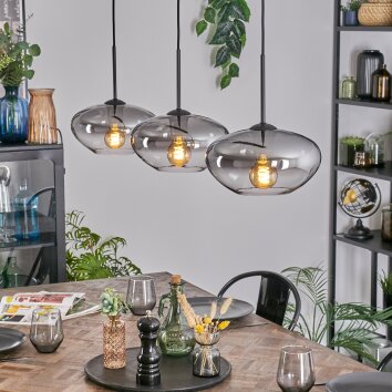 Mertola Suspension, Suspension Noir, 3 lumières