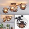 Chehalis Plafonnier, Boule lumineuse Chrome, Fumé, 4 lumières