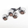 Chehalis Plafonnier, Boule lumineuse Chrome, Fumé, 4 lumières