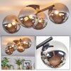 Chehalis Plafonnier, Boule lumineuse Chrome, Fumé, 4 lumières
