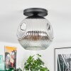 Ripoll Plafonnier, Boule lumineuse Chrome, Clair, Fumé, 1 lumière