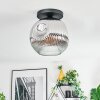 Ripoll Plafonnier, Boule lumineuse Chrome, Clair, Fumé, 1 lumière