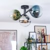 Gastor Plafonnier, Boule lumineuse Bleu, Chrome, Vert, Clair, Fumé, 3 lumières