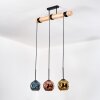 Ripoll Suspension, Boule lumineuse, Suspension Écru, Noir, 3 lumières