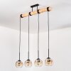 Ripoll Suspension, Boule lumineuse, Suspension Écru, Noir, 4 lumières