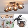 Chehalis Plafonnier, Boule lumineuse Chrome, Fumé, 4 lumières