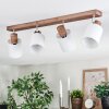 Fallhagen Plafonnier, Spot de plafond Chrome, Bois foncé, 4 lumières