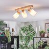 Fallhagen Plafonnier, Spot de plafond Chrome, Bois clair, 3 lumières