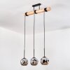 Ripoll Suspension, Boule lumineuse, Suspension Écru, Noir, 3 lumières