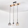 Ripoll Suspension, Boule lumineuse, Suspension Écru, Noir, 3 lumières