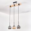 Ripoll Suspension, Boule lumineuse, Suspension Écru, Noir, 3 lumières