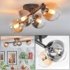 Chehalis Plafonnier, Boule lumineuse Ambre, Clair, Fumé, 4 lumières