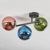 Gastor Plafonnier, Boule lumineuse Bleu, Vert, Cuivré, 3 lumières