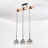 Ripoll Suspension, Boule lumineuse, Suspension Écru, Noir, 3 lumières