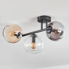 Koyoto Plafonnier, Boule lumineuse Ambre, Clair, Fumé, 3 lumières