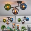 Gastor Plafonnier, Boule lumineuse Bleu, Chrome, Vert, Fumé, 3 lumières