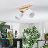 Fallhagen Plafonnier, Spot de plafond Chrome, Bois clair, 2 lumières