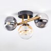 Chehalis Plafonnier, Boule lumineuse Or, Noir, 3 lumières