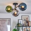 Gastor Plafonnier, Boule lumineuse Bleu, Chrome, Vert, Fumé, 3 lumières
