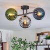 Gastor Plafonnier, Boule lumineuse Bleu, Chrome, Vert, Fumé, 3 lumières