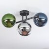 Gastor Plafonnier, Boule lumineuse Bleu, Chrome, Vert, Fumé, 3 lumières