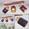 Fallhagen Plafonnier, Spot de plafond Chrome, Bois foncé, 3 lumières
