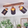 Fallhagen Plafonnier, Spot de plafond Chrome, Bois foncé, 3 lumières