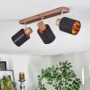 Fallhagen Plafonnier, Spot de plafond Chrome, Bois foncé, 3 lumières