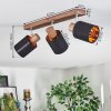 Fallhagen Plafonnier, Spot de plafond Chrome, Bois foncé, 3 lumières