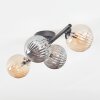 Chehalis Plafonnier, Boule lumineuse Ambre, Fumé, 4 lumières