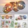 Chehalis Plafonnier, Boule lumineuse Bleu, Chrome, Vert, Cuivré, Fumé, 4 lumières