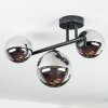 Chehalis Plafonnier, Boule lumineuse Chrome, Fumé, 3 lumières