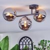 Chehalis Plafonnier, Boule lumineuse Chrome, Fumé, 3 lumières