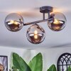 Chehalis Plafonnier, Boule lumineuse Chrome, Fumé, 3 lumières
