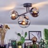 Chehalis Plafonnier, Boule lumineuse Chrome, Clair, Fumé, 3 lumières