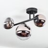 Chehalis Plafonnier, Boule lumineuse Chrome, Clair, Fumé, 3 lumières