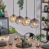 Koyoto Suspension, Boule lumineuse, Suspension Ambre, Clair, Fumé, 4 lumières
