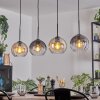 Koyoto Suspension, Boule lumineuse, Suspension Ambre, Clair, Fumé, 4 lumières