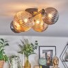 Chehalis Plafonnier, Boule lumineuse Ambre, Fumé, 4 lumières