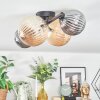 Chehalis Plafonnier, Boule lumineuse Ambre, Fumé, 4 lumières