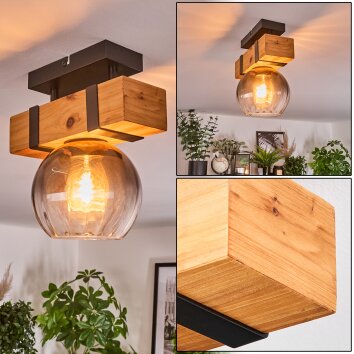 Sernadelo Plafonnier, Boule lumineuse Écru, Noir, 1 lumière