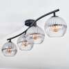 Koyoto Plafonnier, Boule lumineuse Clair, Fumé, 4 lumières