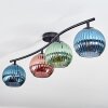 Koyoto Plafonnier, Boule lumineuse Bleu, Vert, Cuivré, 4 lumières