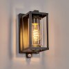 Portalis Lampe murale d´extérieur, Applique murale Noir, 1 lumière, Détecteur de mouvement